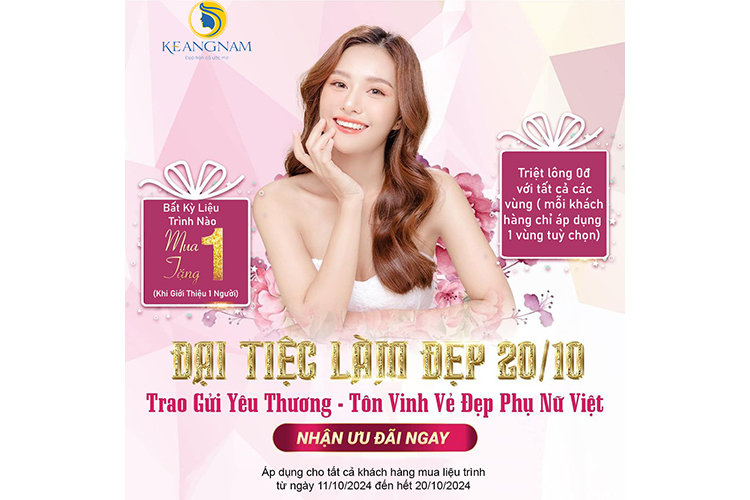Bùng nổ quà tặng ngày phụ nữ Việt Nam 20/10 tại Thẩm Mỹ Keangnam Sóc Sơn